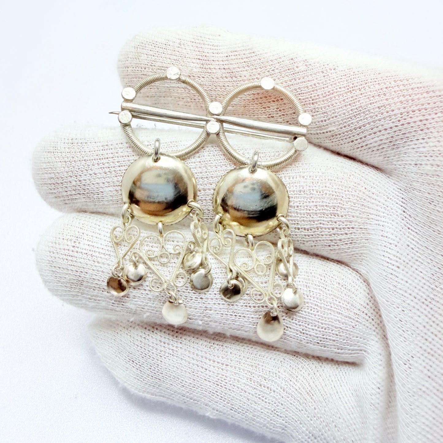 K.S Norway early 1900s Solid Silver Traditional Bunads Brooch.