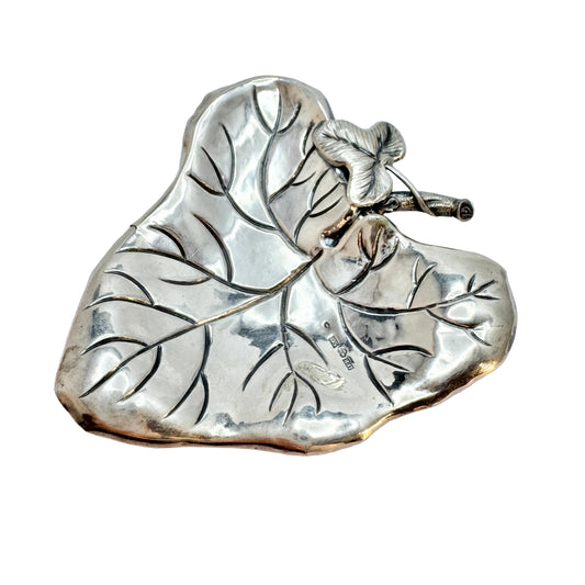 Sweden 1858. Antique Solid Silver Trinket Tray.