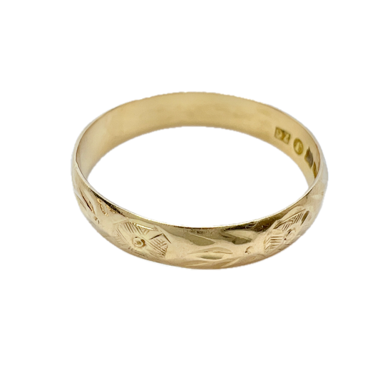 Westerdahl, Sweden 1902. Antique 18k Gold Wedding Band Ring.