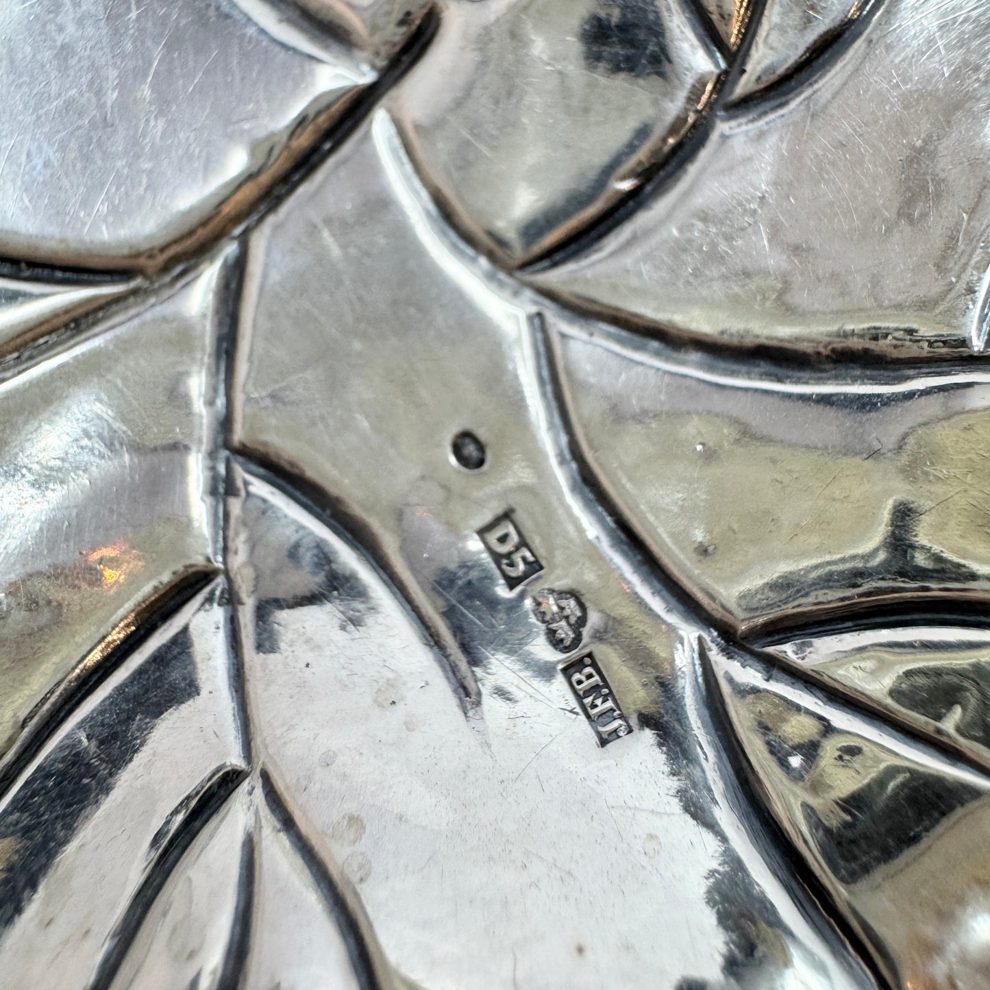 Sweden 1858. Antique Solid Silver Trinket Tray.