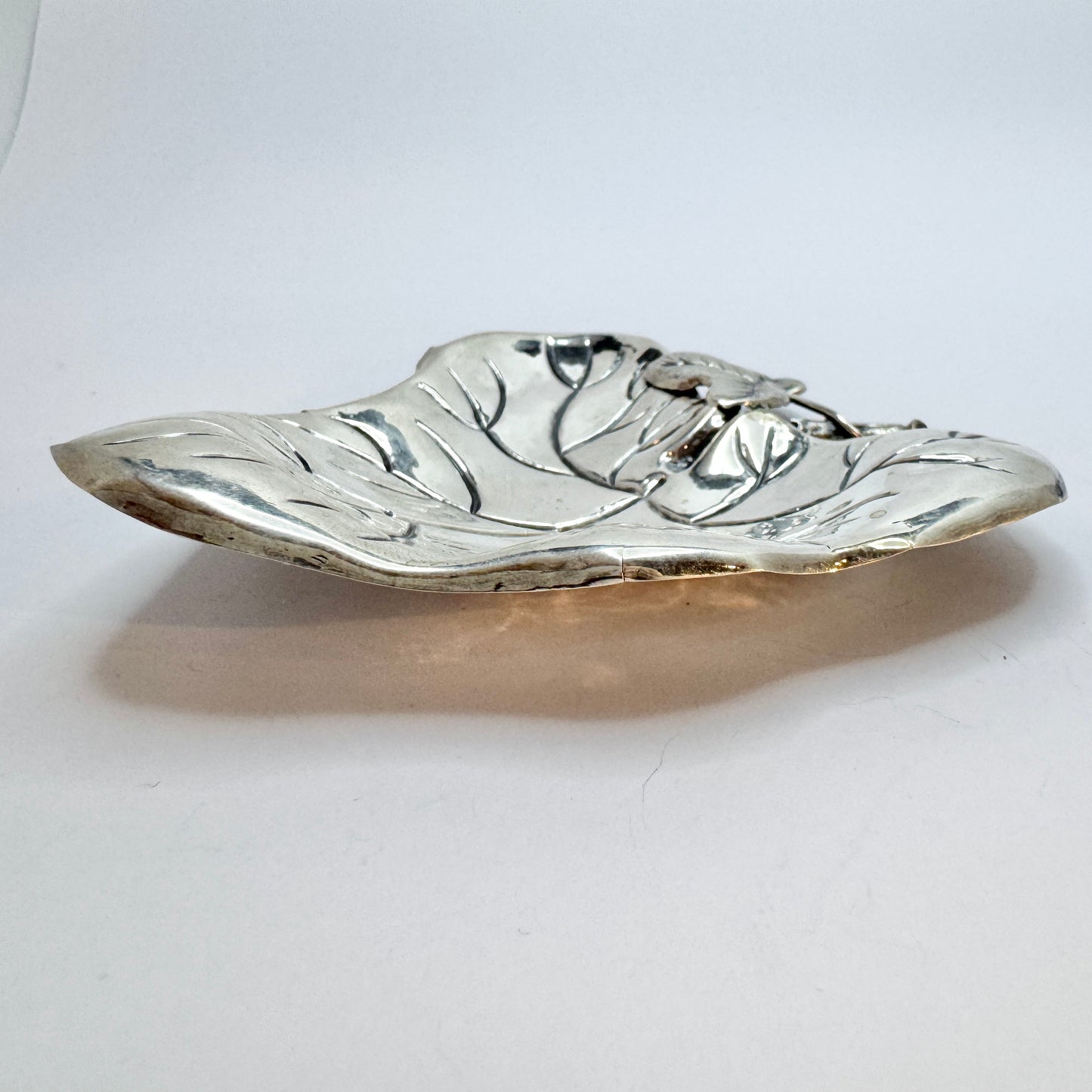 Sweden 1858. Antique Solid Silver Trinket Tray.