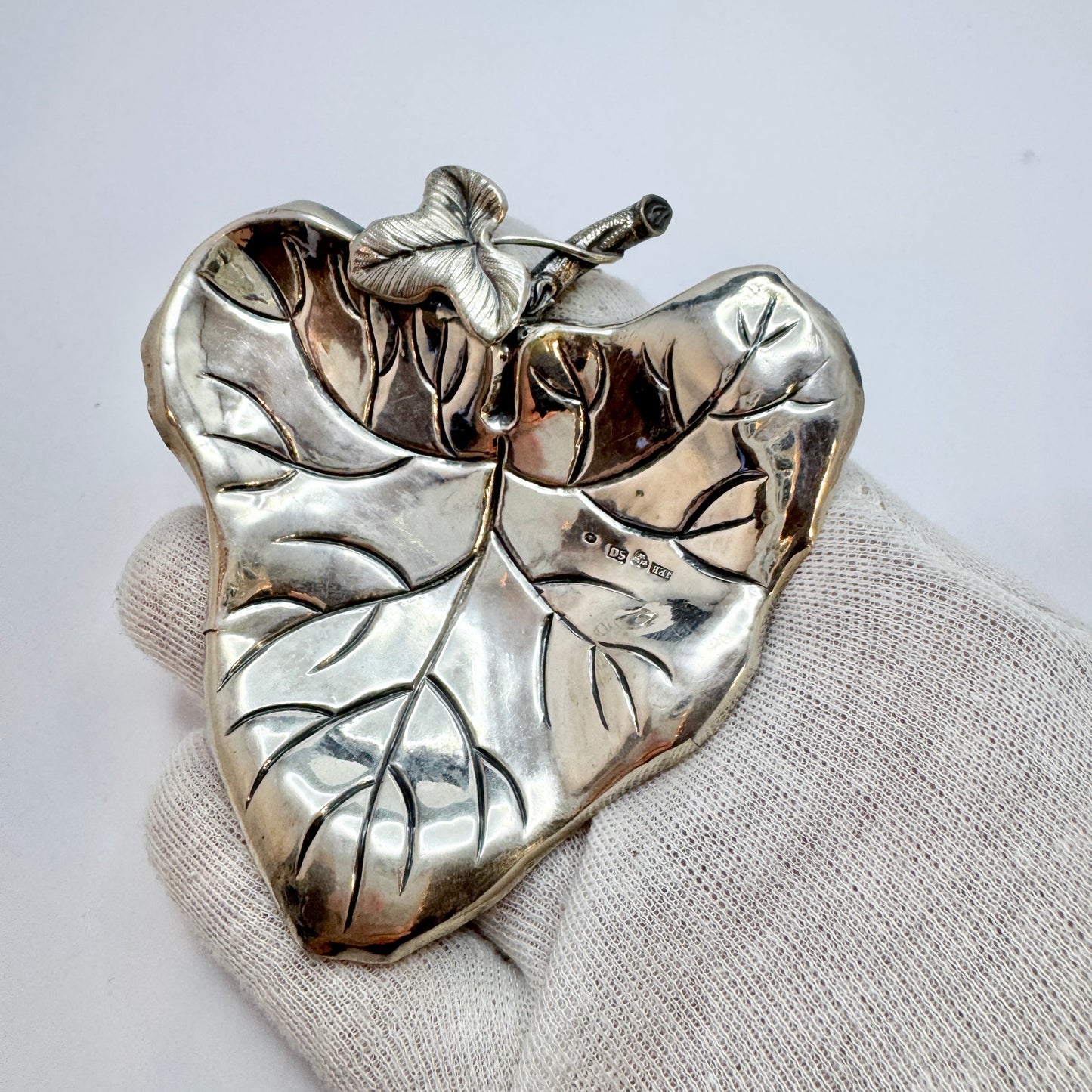 Sweden 1858. Antique Solid Silver Trinket Tray.