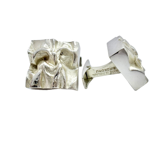 Matti Hyvarinen for Siro Koru, Finland 1979. Vintage Sterling Silver Cufflinks.