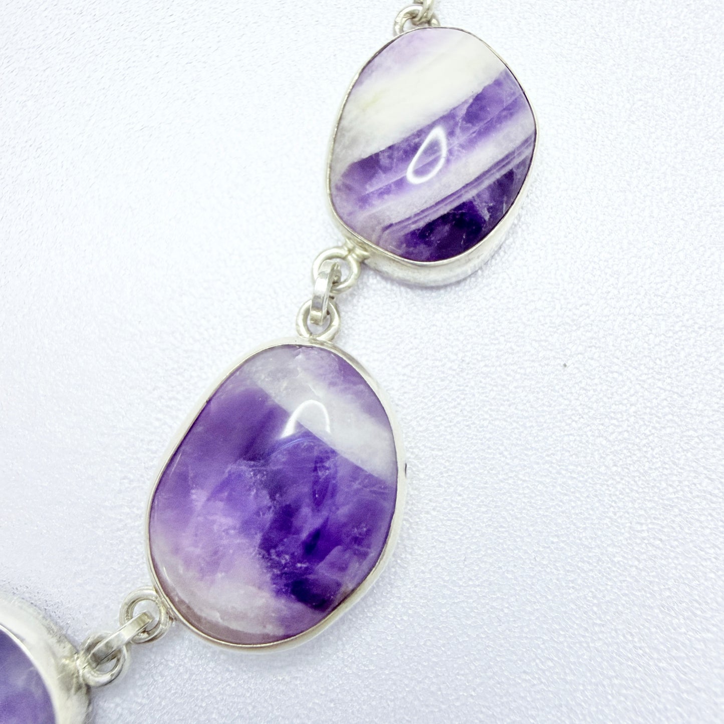 Sweden 1960s. Vintage Solid Silver Amethyst Necklace.