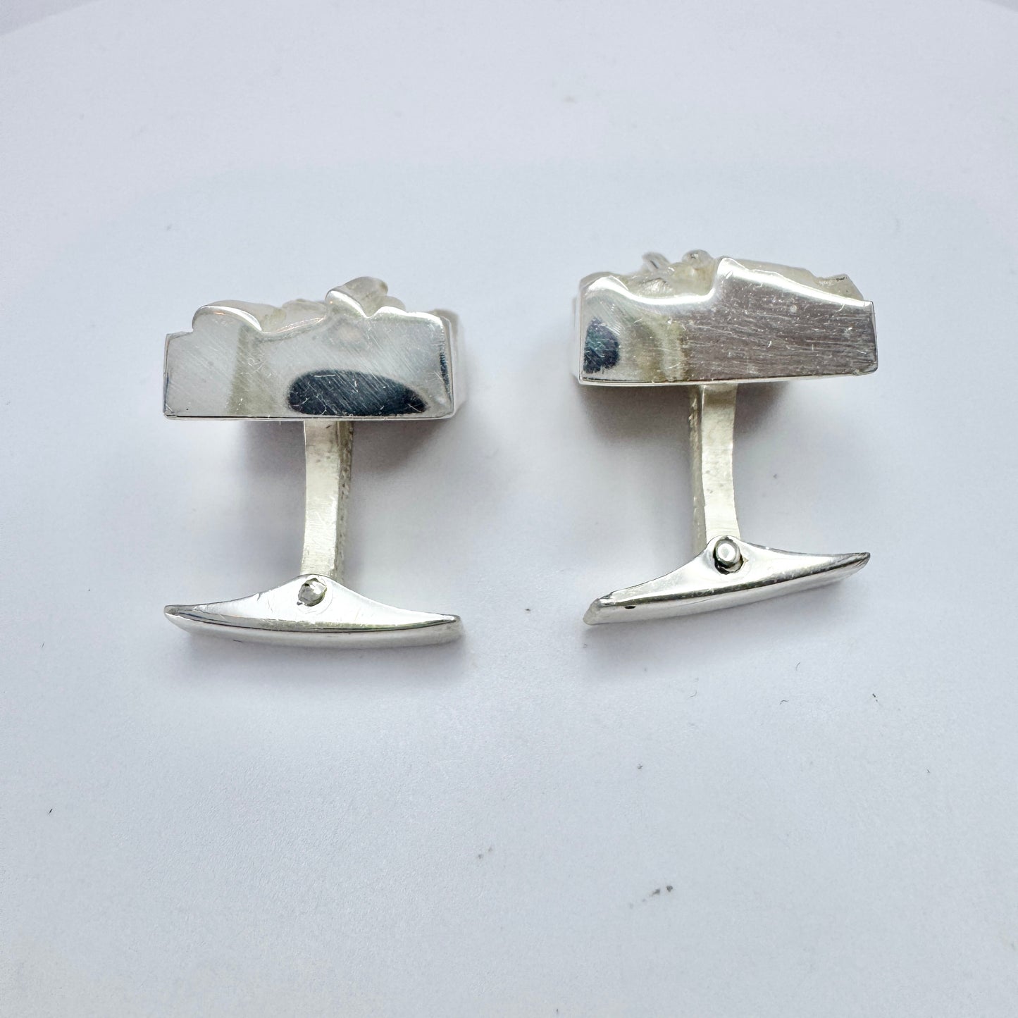 Matti Hyvarinen for Siro Koru, Finland 1979. Vintage Sterling Silver Cufflinks.
