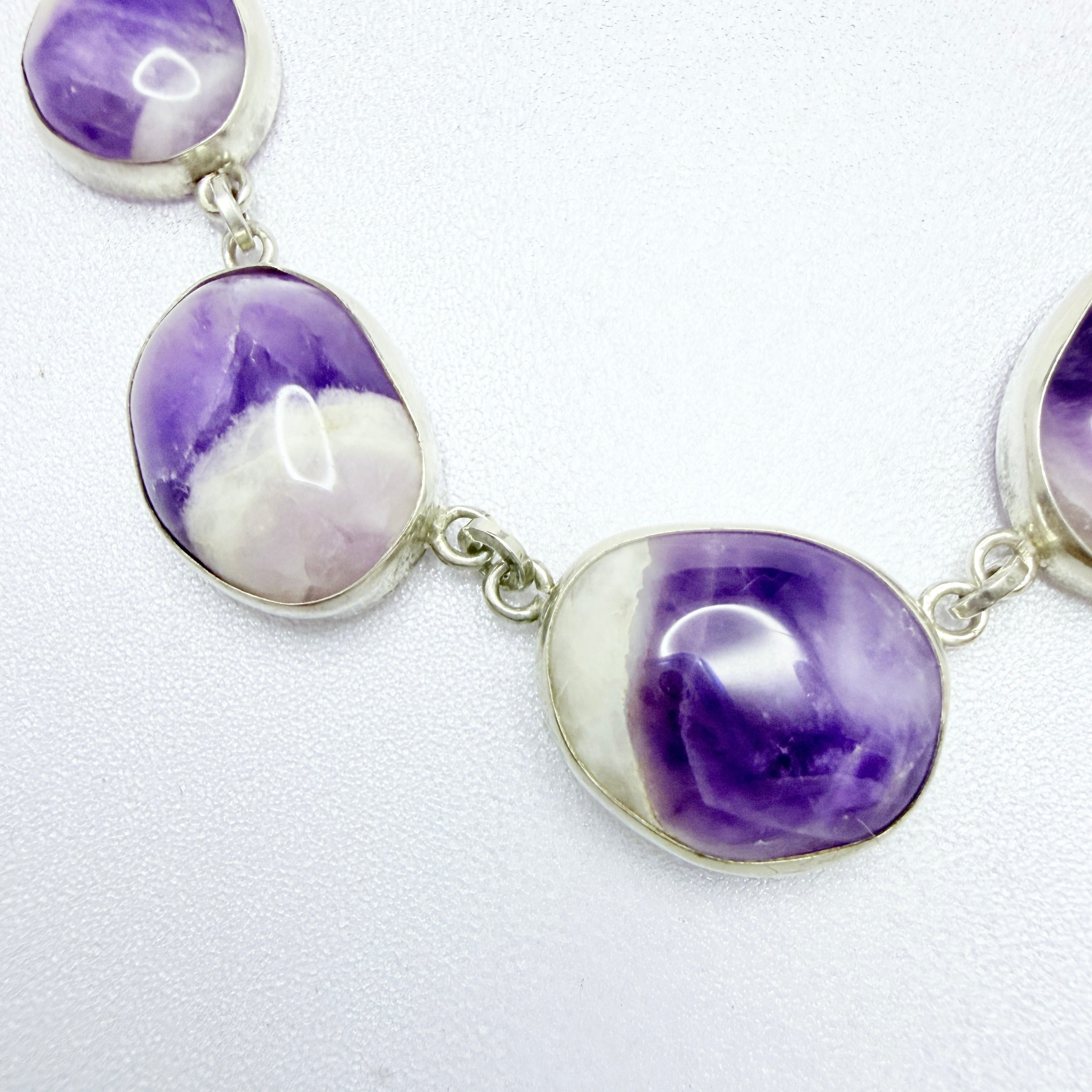 Sweden 1960s. Vintage Solid Silver Amethyst Necklace. – T