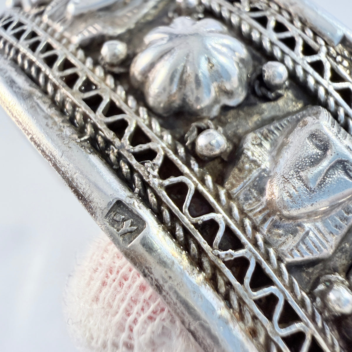 Egypt. Vintage Solid Silver Cuff Bracelet.