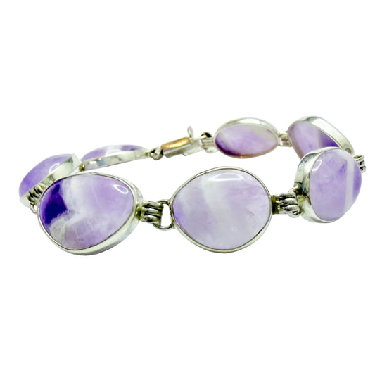 Victor Janson, Sweden 1964. Vintage Solid SIiver Amethyst bracelet.