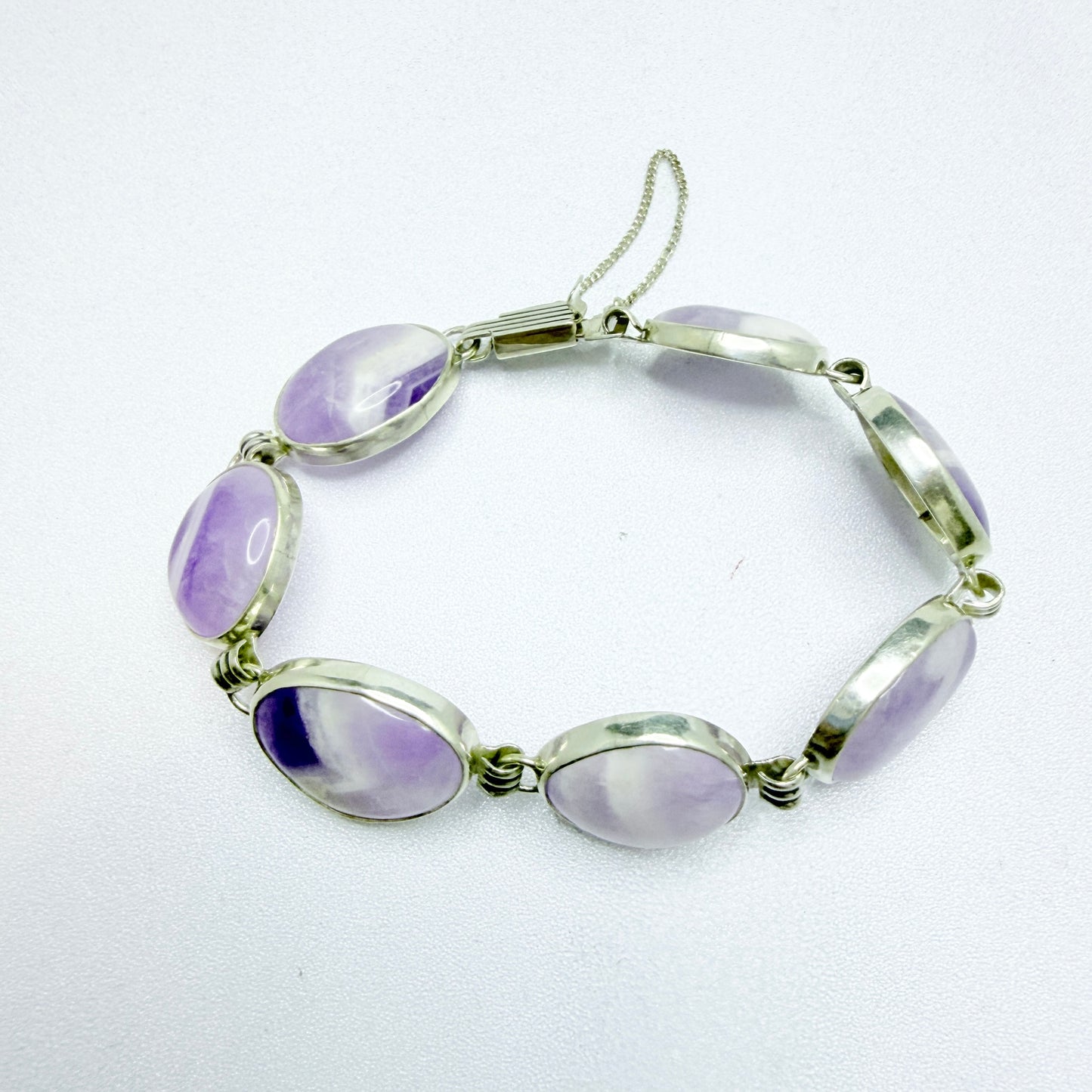 Victor Janson, Sweden 1964. Vintage Solid SIiver Amethyst bracelet.