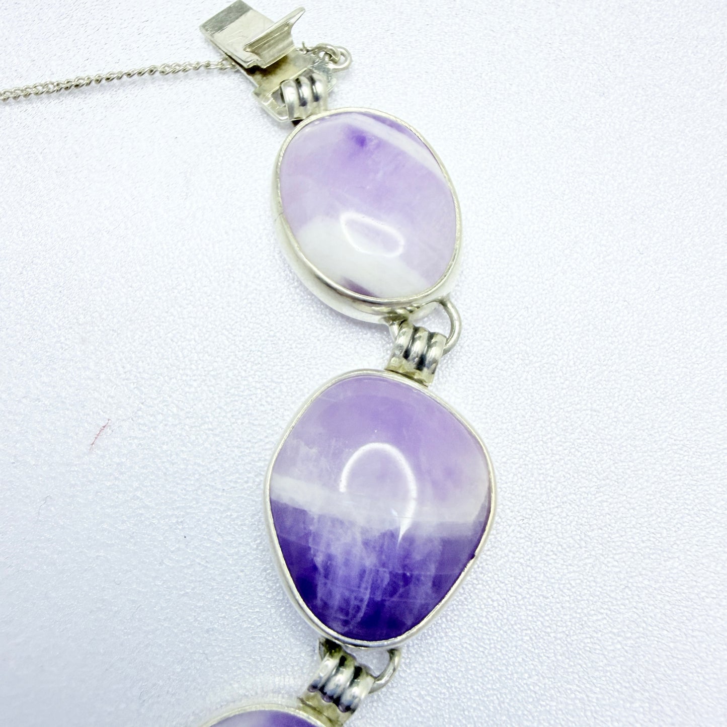 Victor Janson, Sweden 1964. Vintage Solid SIiver Amethyst bracelet.