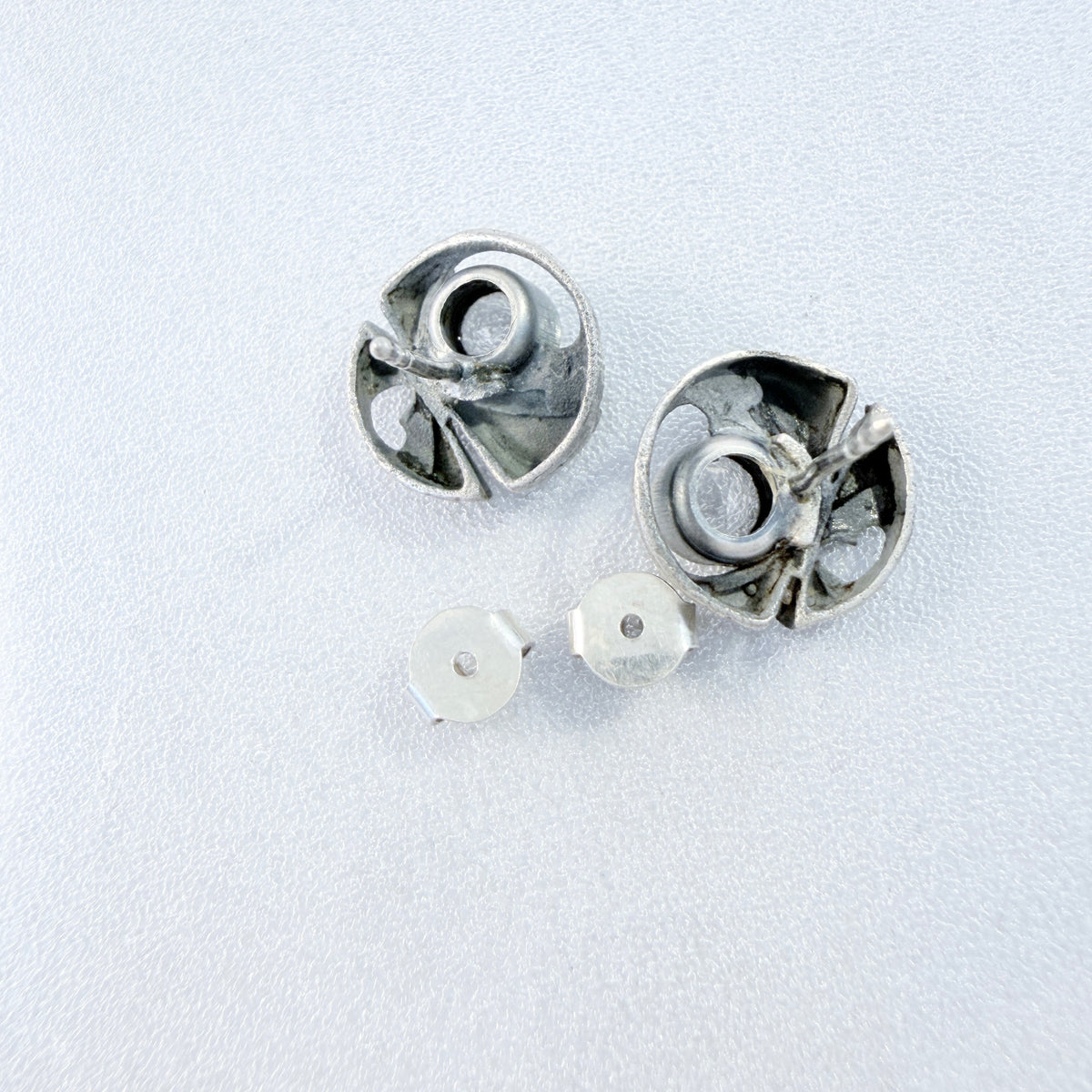 Karl Laine for Sten & Laine / Finnfeelings, Finland. Vintage Sterling SIiver Rock Crystal Stud Earrings.
