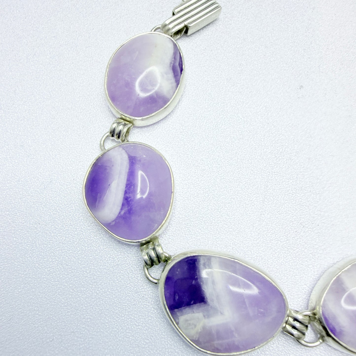 Victor Janson, Sweden 1964. Vintage Solid SIiver Amethyst bracelet.