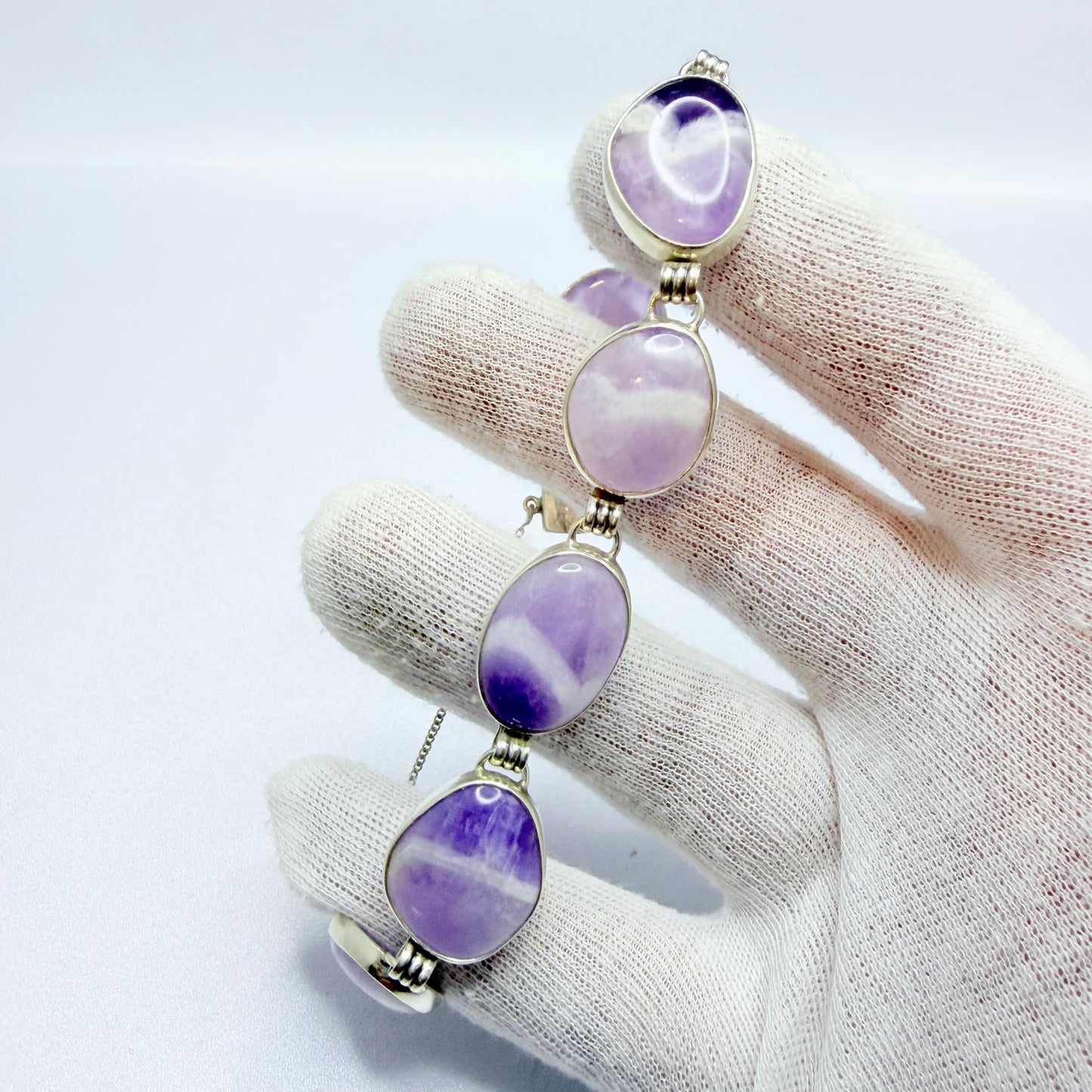 Victor Janson, Sweden 1964. Vintage Solid SIiver Amethyst bracelet.