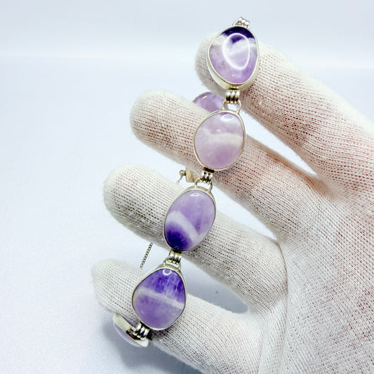 Victor Janson, Sweden 1964. Vintage Solid SIiver Amethyst bracelet.