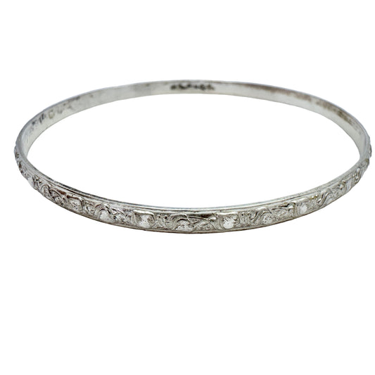 Erik Granit, Finland 1967. Vintage Solid Silver Bangle Bracelet.