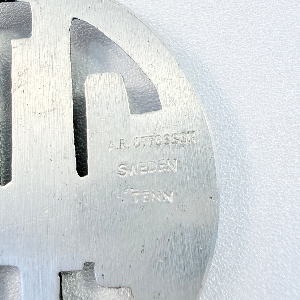 Ottosson Brothers, Sweden 1970s. Large Vintage Modernist Pewter Pendant Necklace.