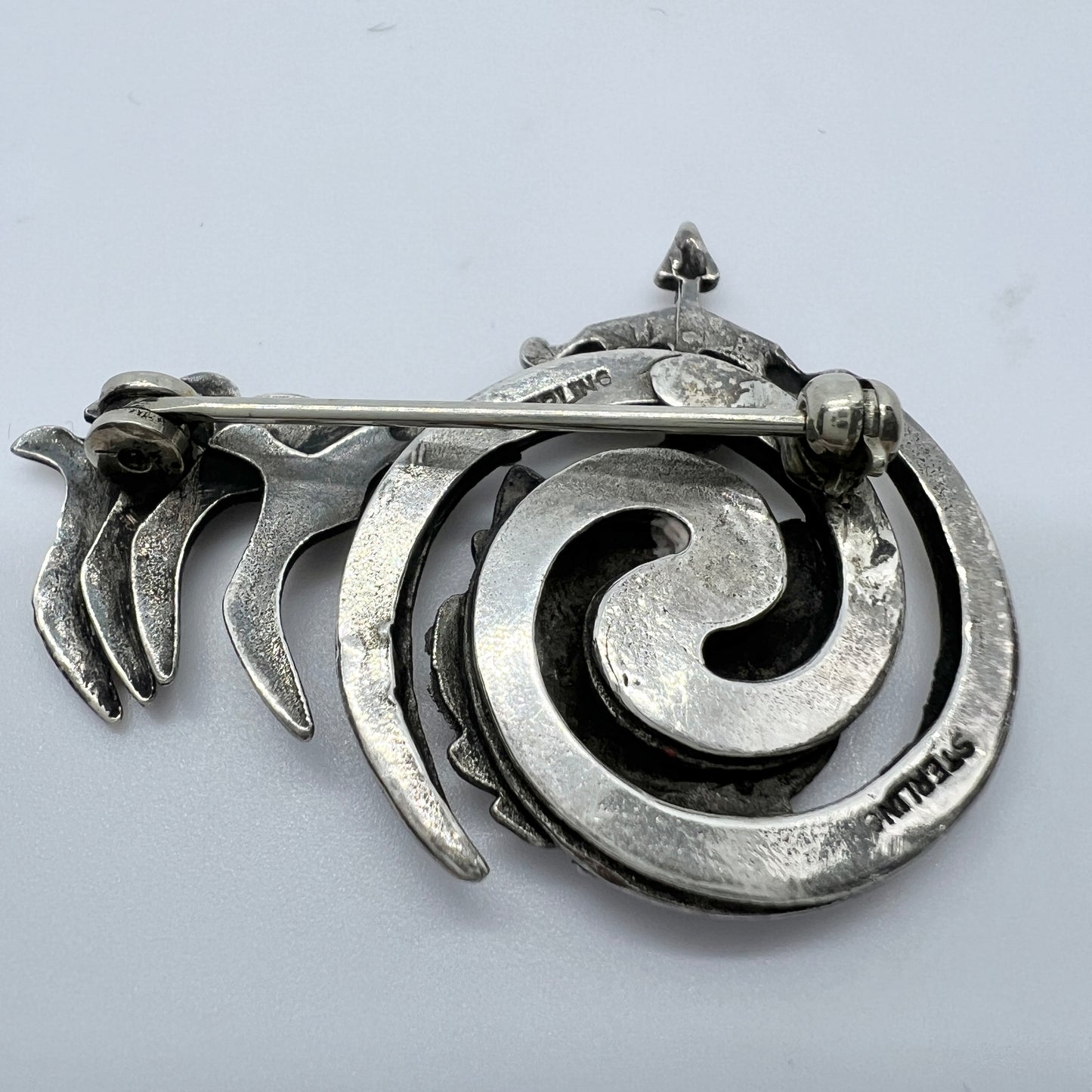 Vintage Sterling Silver Novelty Brooch Pin.