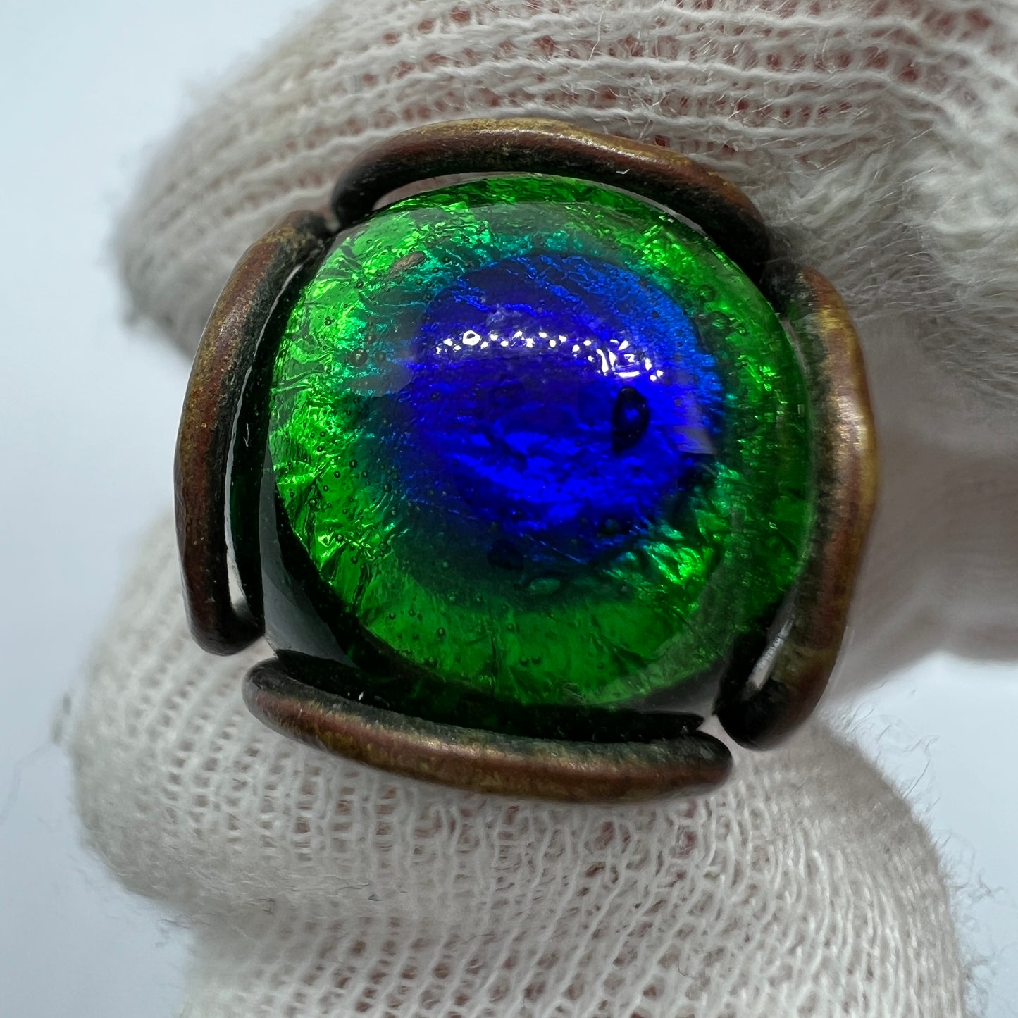 Antique c 1900. Peacock Eye Glass Hatpin