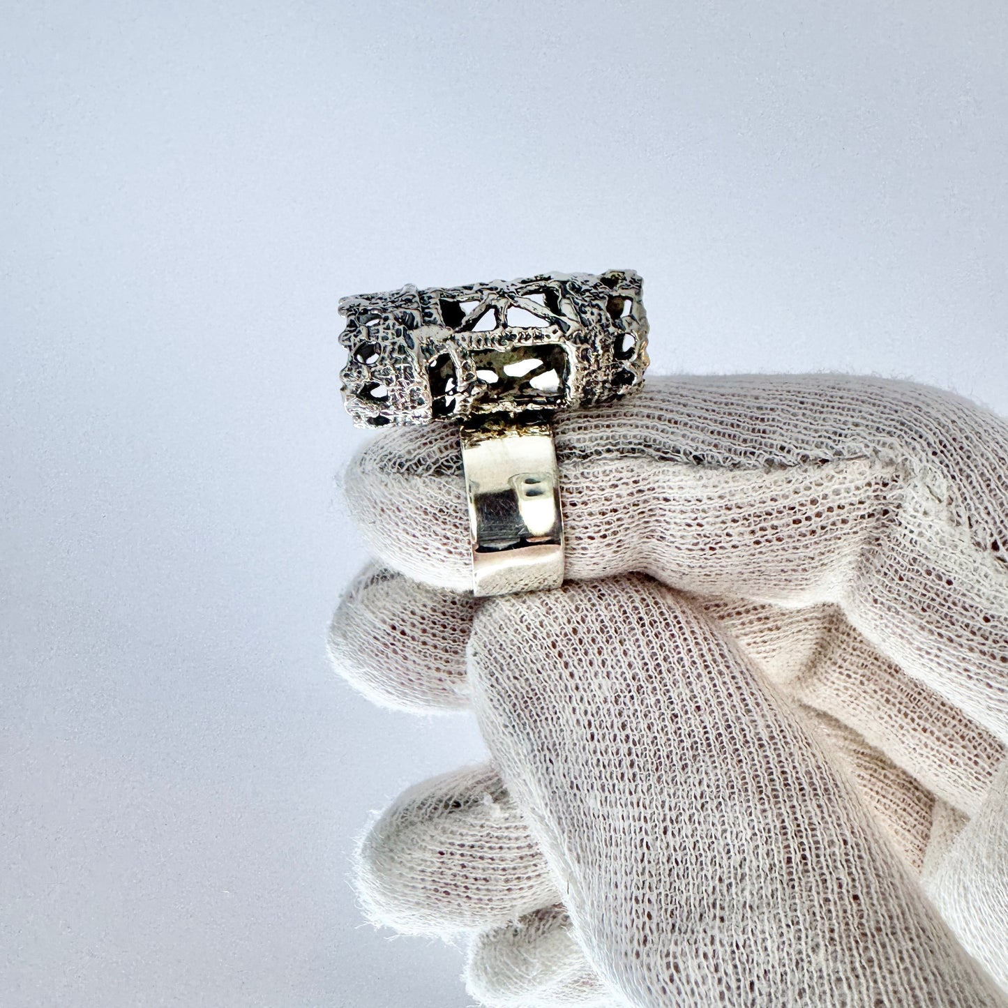 Pentti Sarpaneva for Turun Hopea Finland 1968. Vintage Solid Silver Ring. Design Pitsi