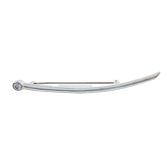 Vintage Sterling Silver Cubic Zirconia 80mm Brooch.