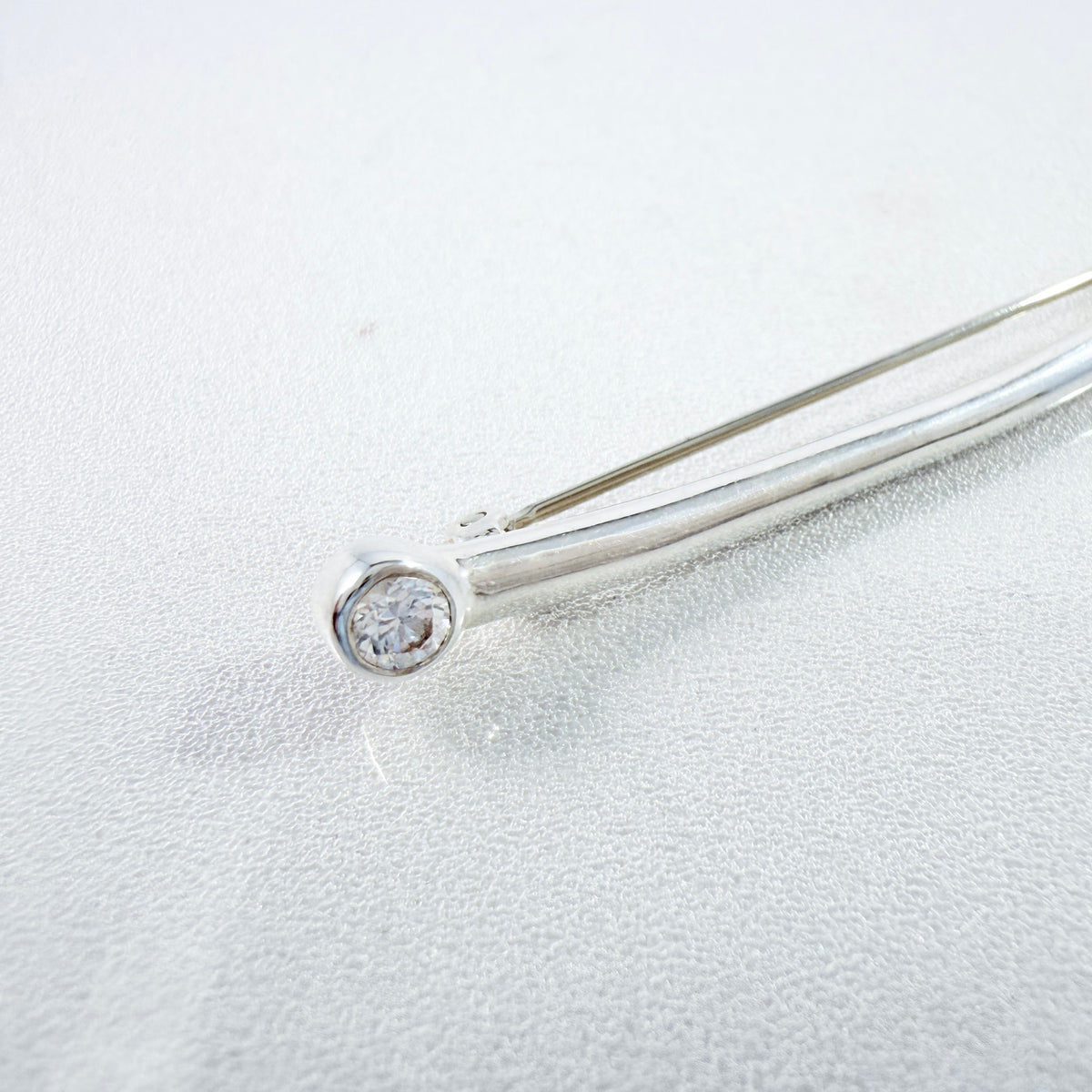 Vintage Sterling Silver Cubic Zirconia 80mm Brooch.