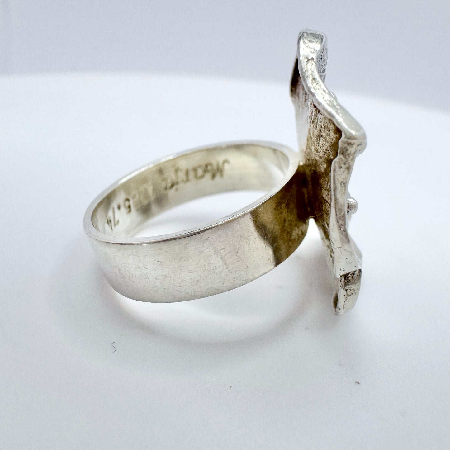 Salovaara, Finland 1971. Vintage Solid Silver Ring.
