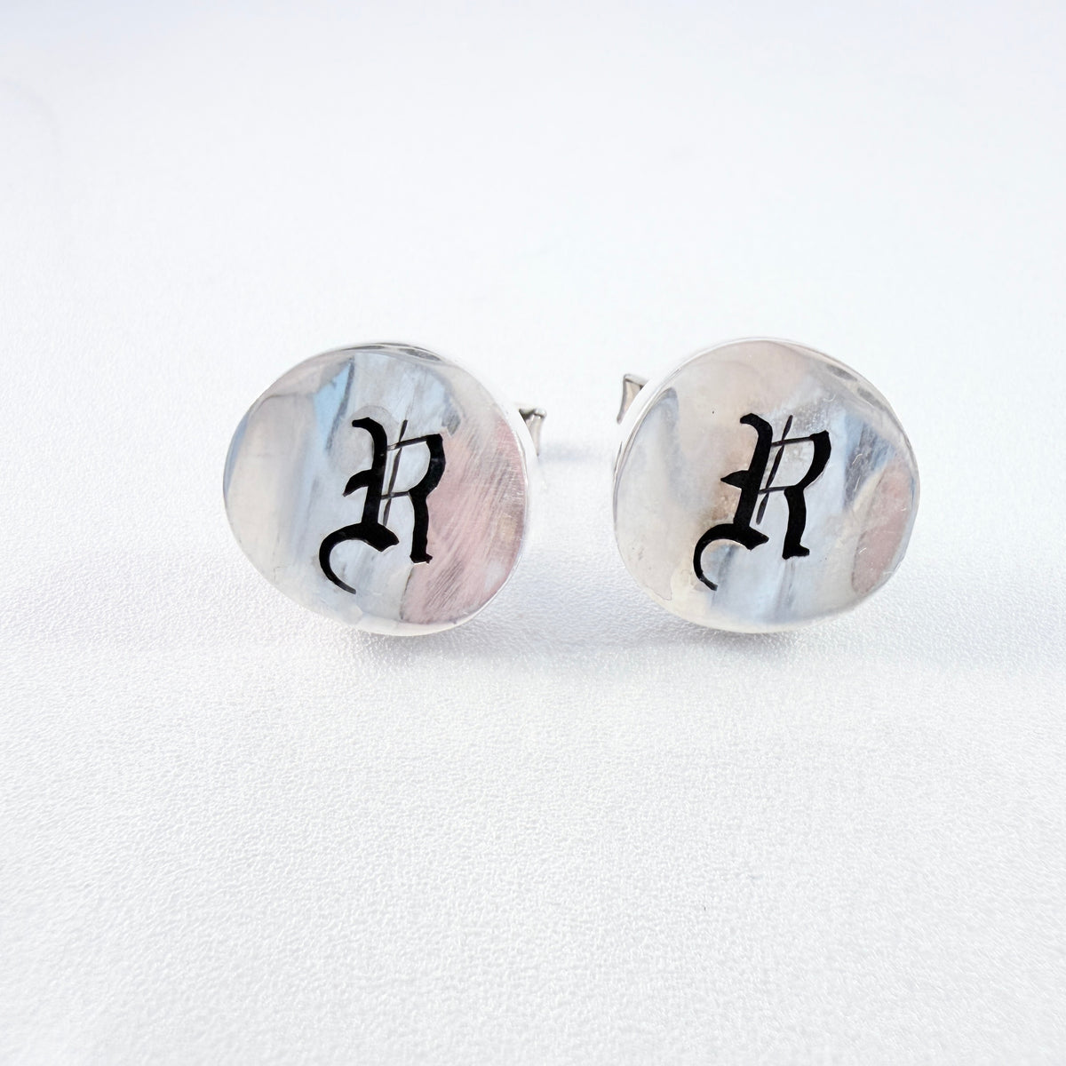Rancho Alegre, Mexico. Vintage Sterling Silver Cufflinks. "R"