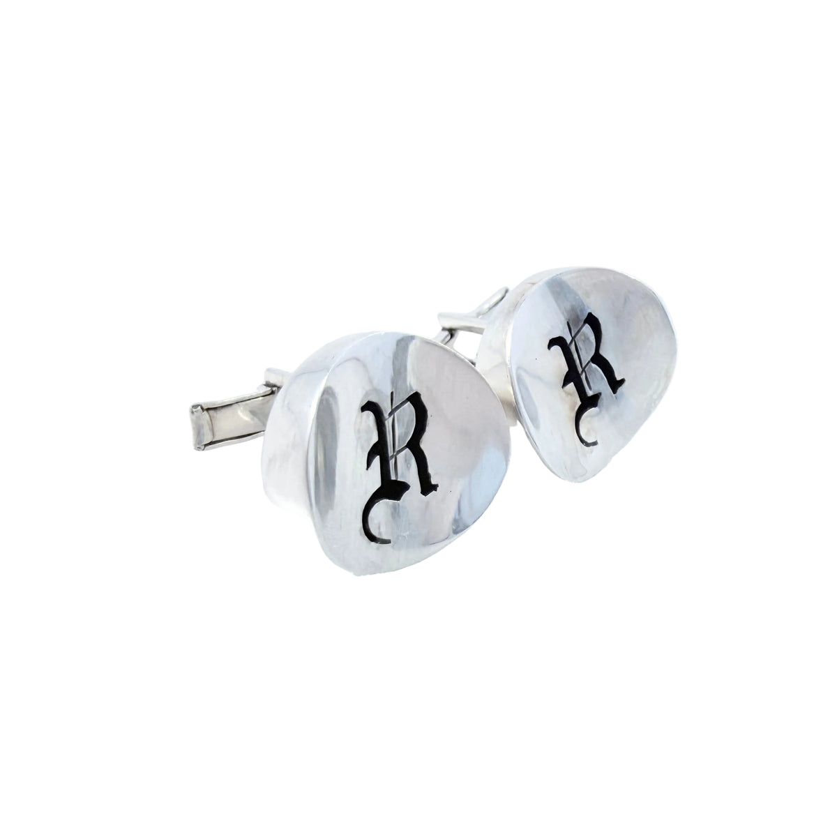 Rancho Alegre, Mexico. Vintage Sterling Silver Cufflinks. "R"