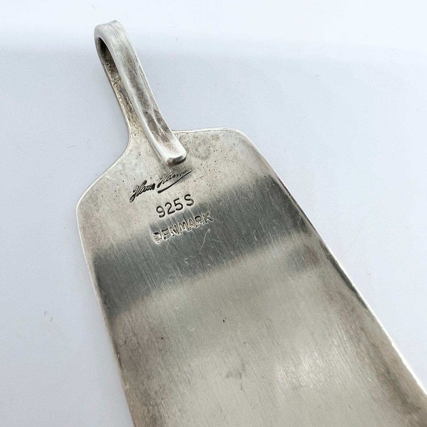 Hans Hansen, Denmark Vintage 1960s Iconic Design Sterling Silver Pendant.