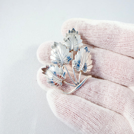 Pinco, Sweden 1959. Vintage Solid Silver Brooch.