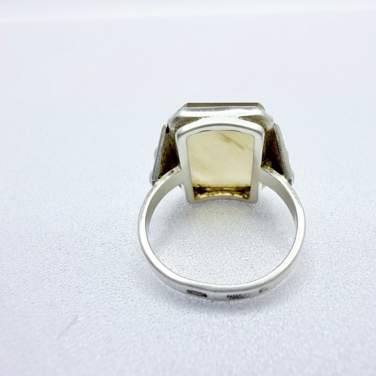 USSR. Vintage Solid 875 Silver Quartz Ring.