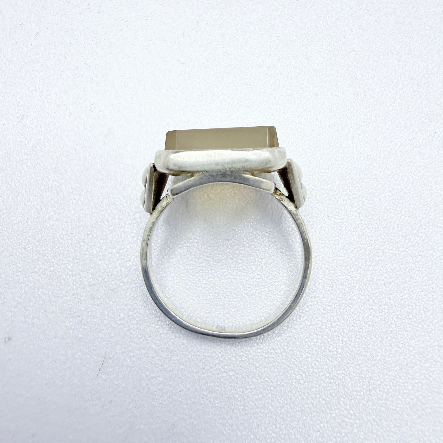 USSR. Vintage Solid 875 Silver Quartz Ring.