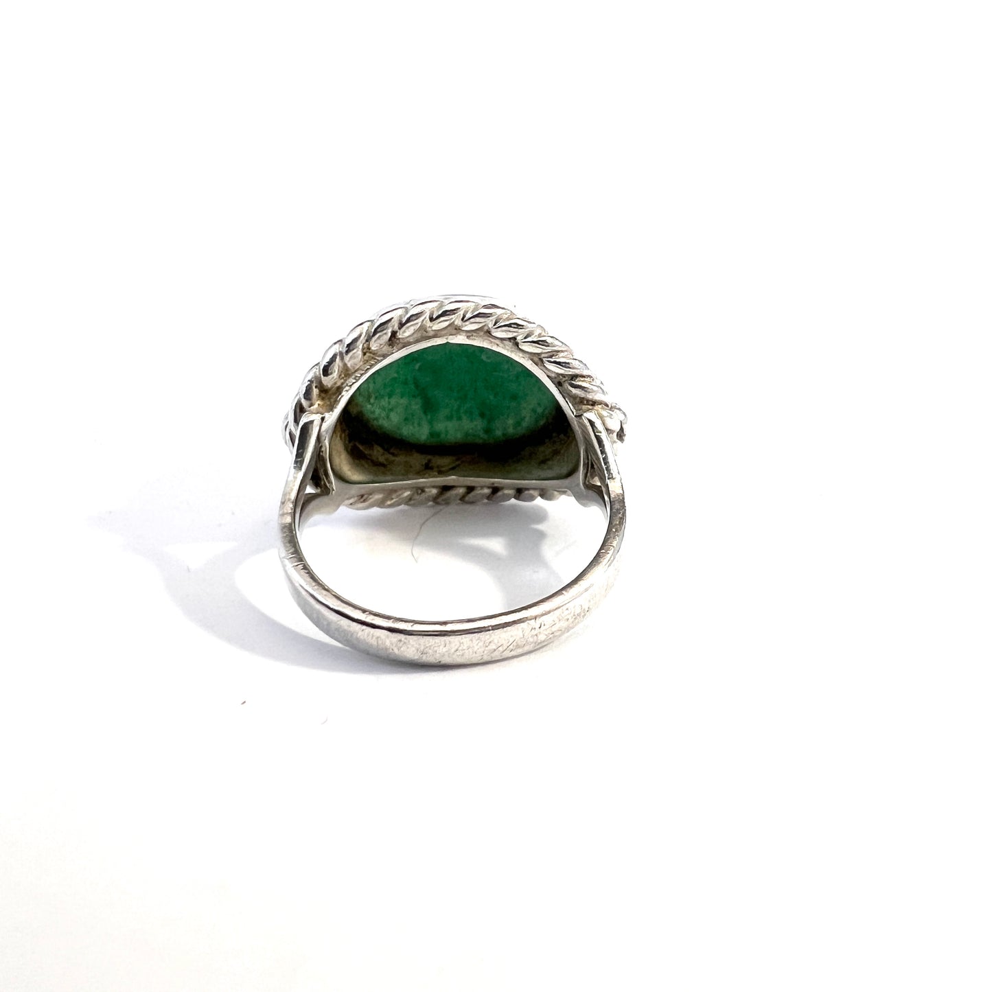 GUSSI, Sweden 1953. Vintage Mid-century Sterling Silver Aventurine Ring.