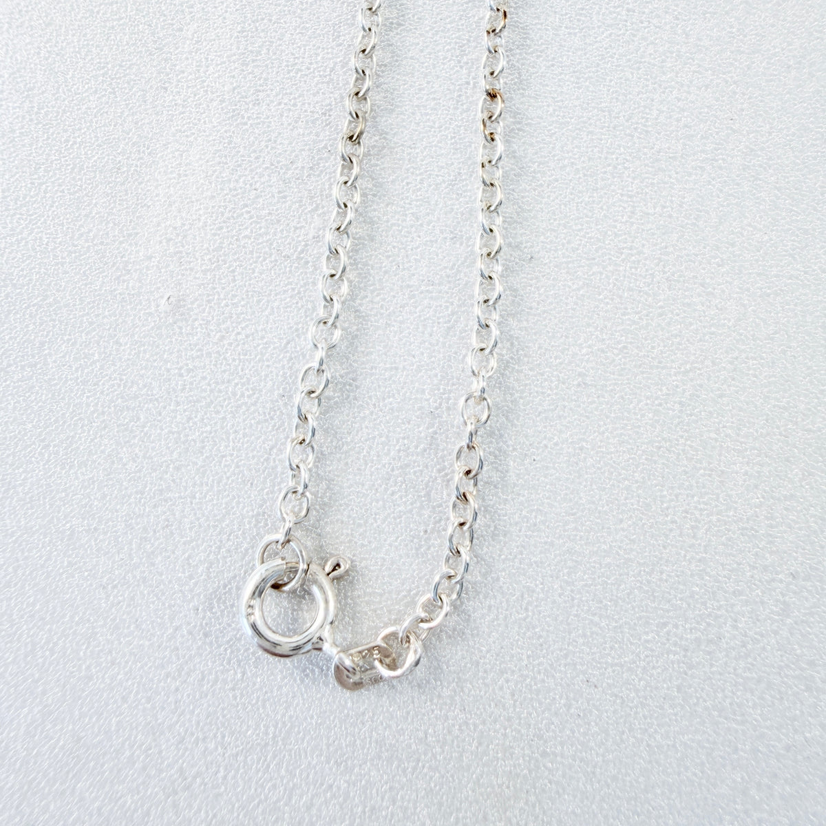 Sweden 1970s. Vintage Solid Silver Bergslagen-stone Pendant Long Chain Necklace.