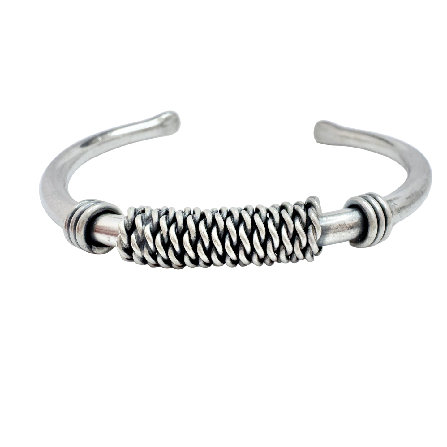 Vintage Sterling Silver Cuff Bangle Bracelet.