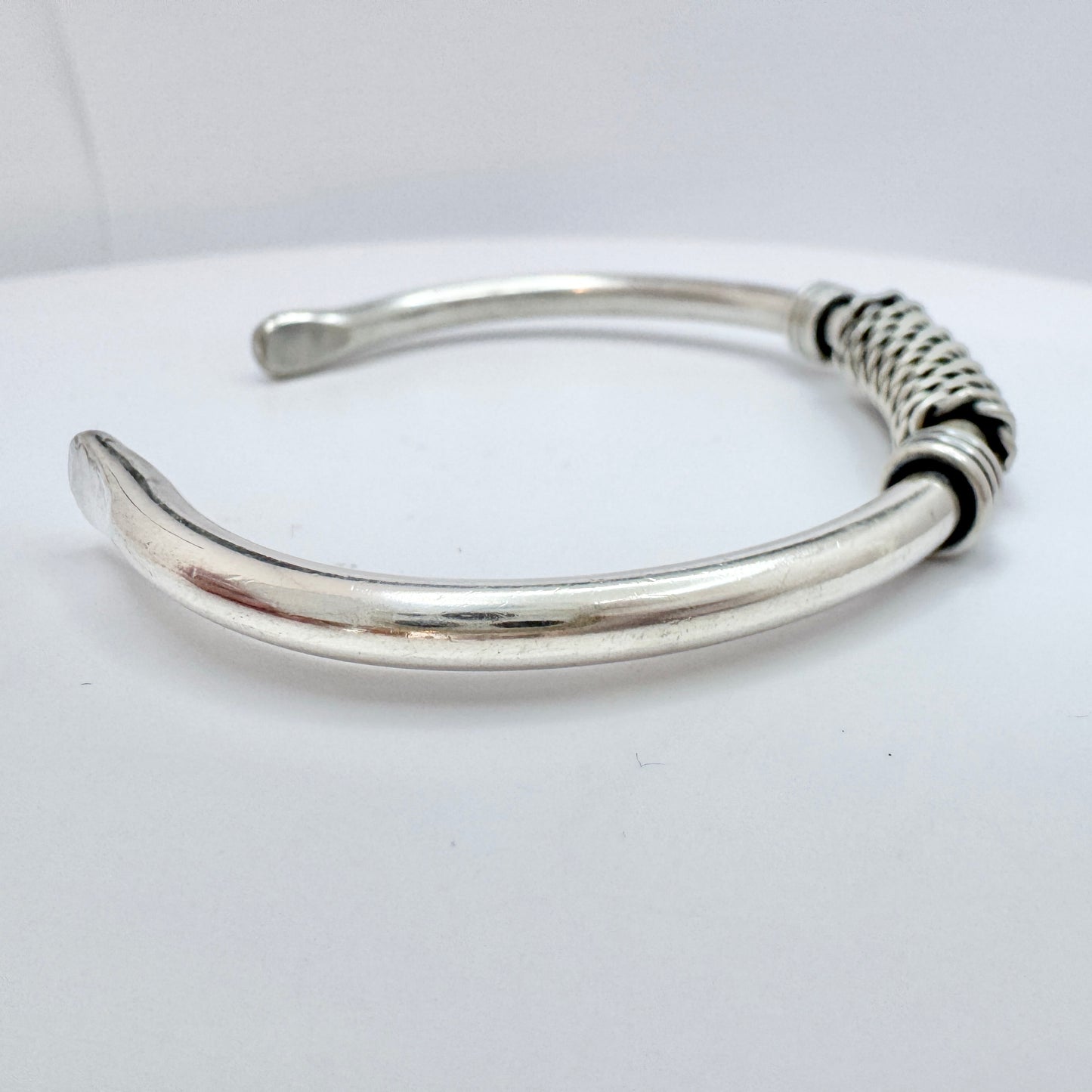 Vintage Sterling Silver Cuff Bangle Bracelet.