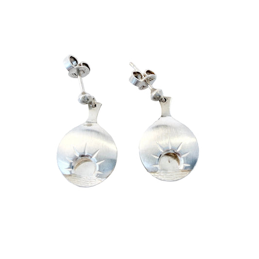 Midnattssolsmycket, Sweden 1995. Vintage Sterling Silver Midnight Sun Earrings.