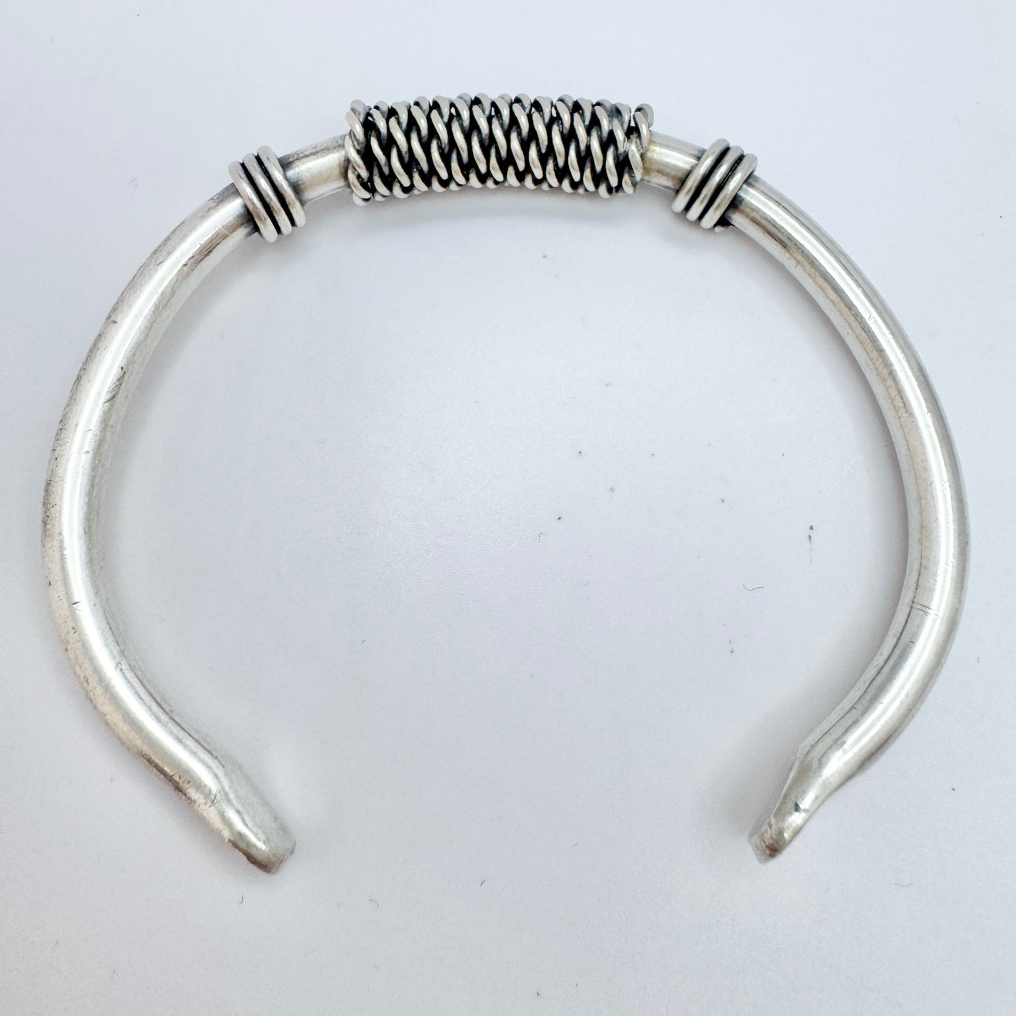 Vintage Sterling Silver Cuff Bangle Bracelet.