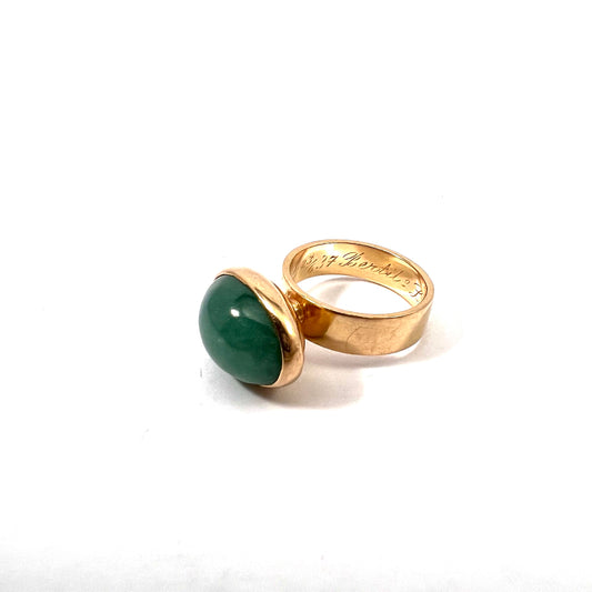 CG Hallberg, Sweden 1961. Vintage 18k Gold Aventurine Cocktail Ring. 10.6 gram