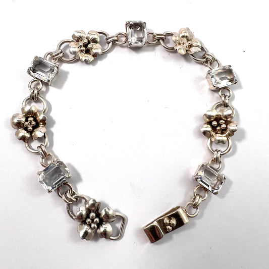 Dahlgren, Sweden 1951. Vintage Sterling Silver Rock Crystal Bracelet.