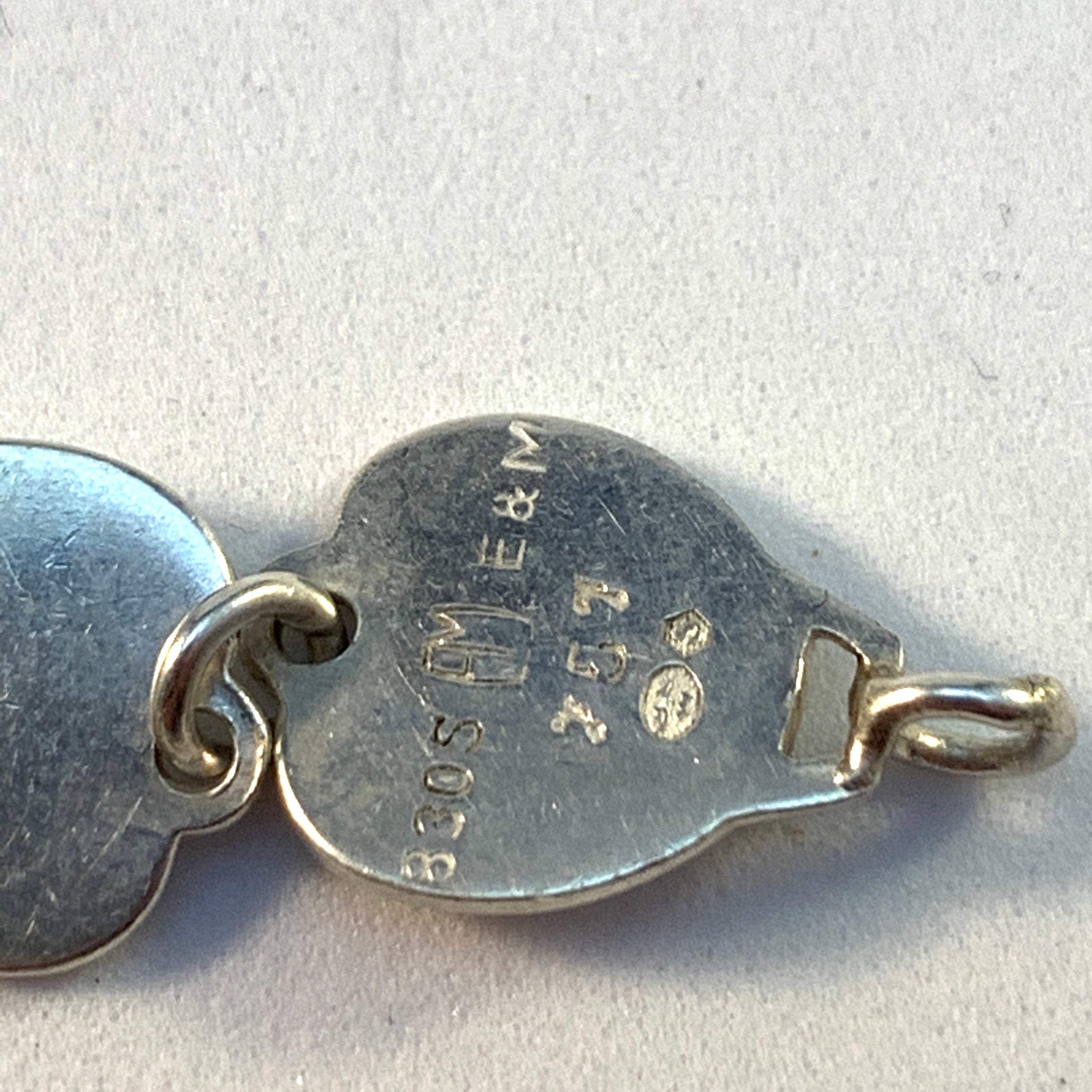 Eiler & Marløe, Denmark Mid Century 830 Silver Leaves Necklace.