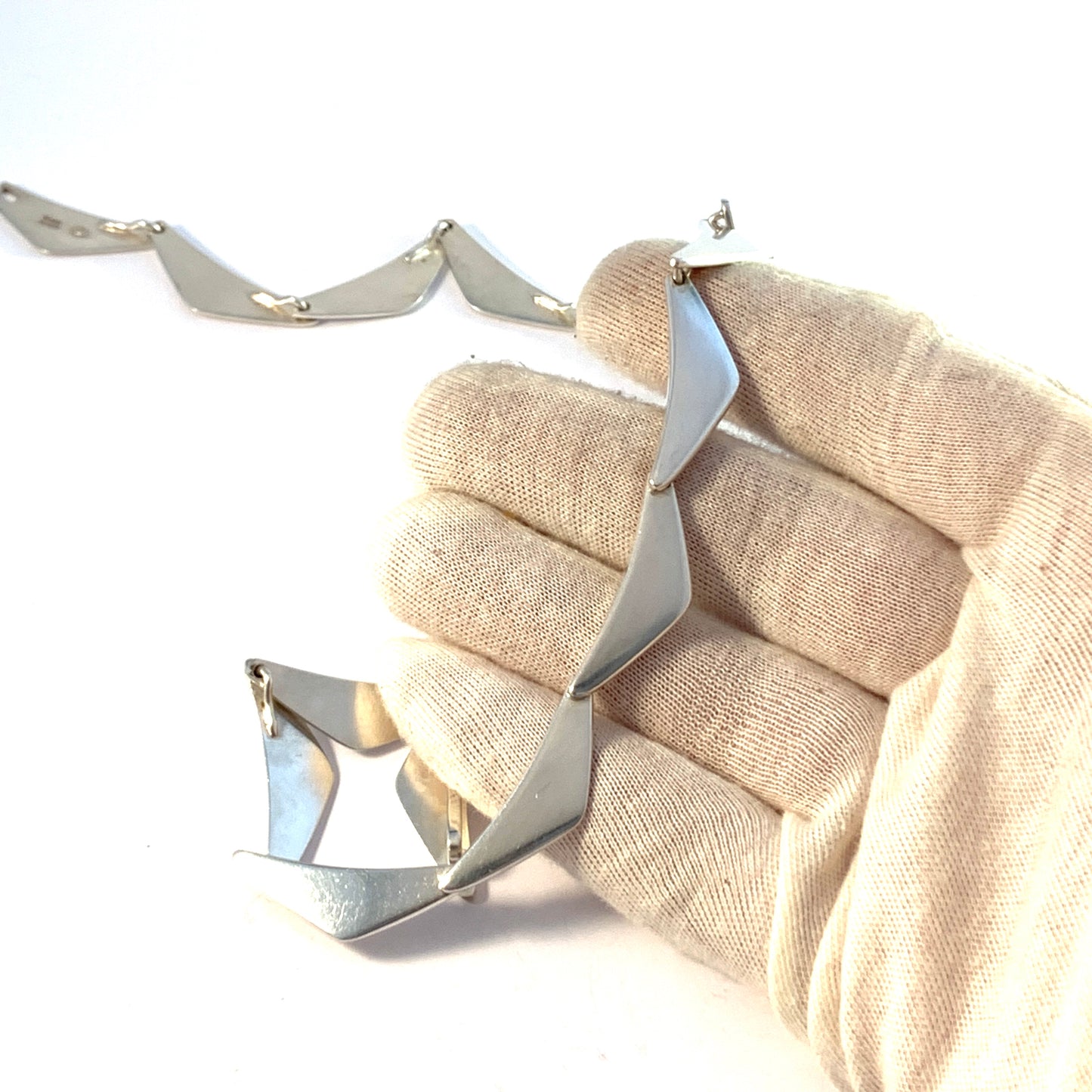 Bent Gabrielsen for Georg Jensen, Denmark. Vintage Sterling Silver Peak Necklace.