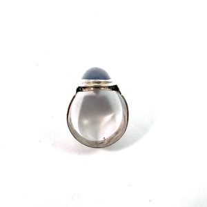 Vintage c 1960s Solid 835 Silver Chalcedony Ring.