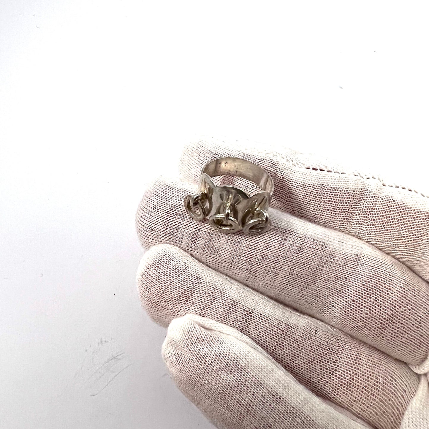 Juhls Kautokeino, Norway Vintage Sterling Silver Traditional Sami Laplander Ring.