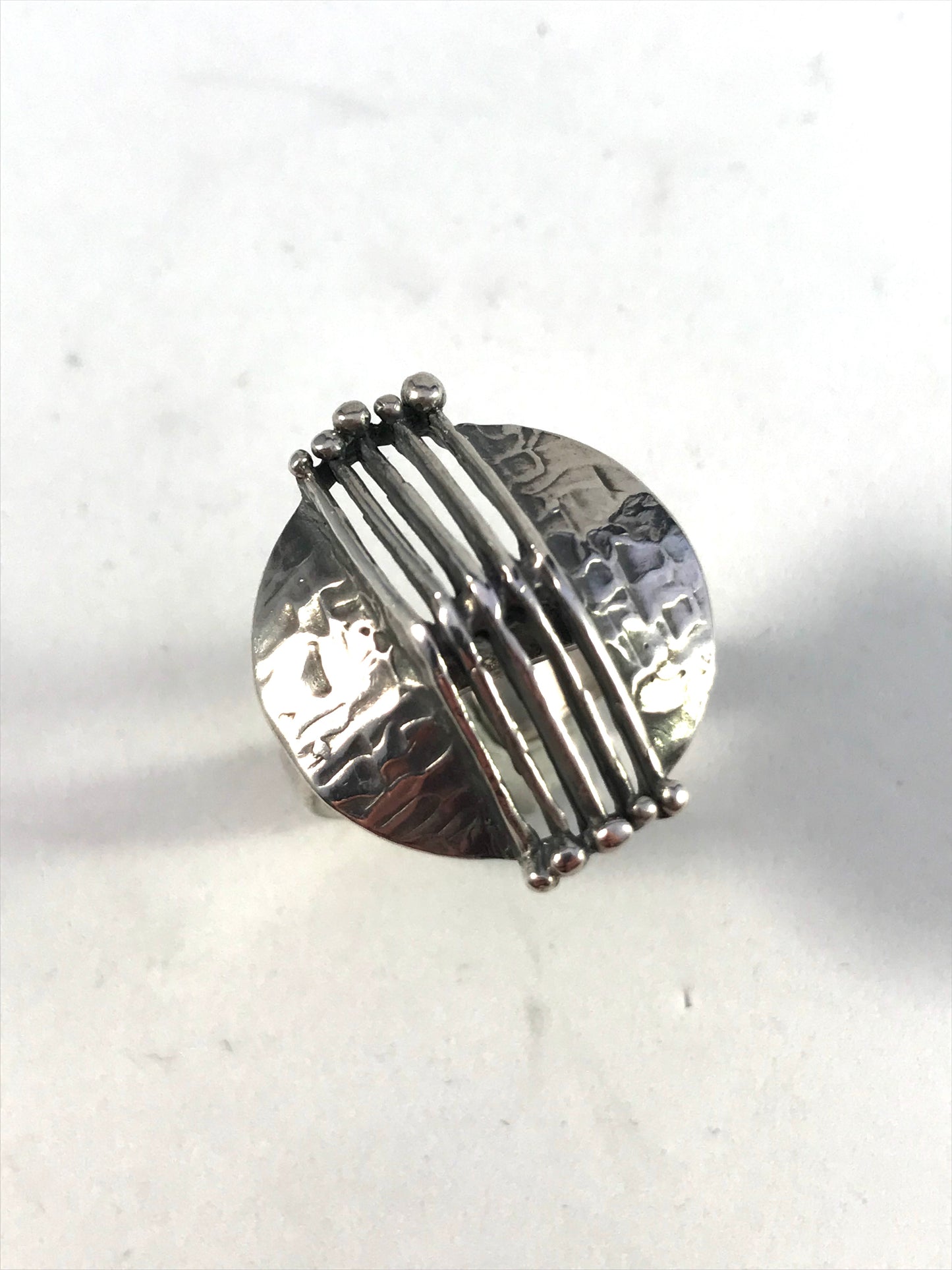 Teka, Theodor Klotz, Germany 1960s Modernist Sterling Silver Adjustable Size Ring.