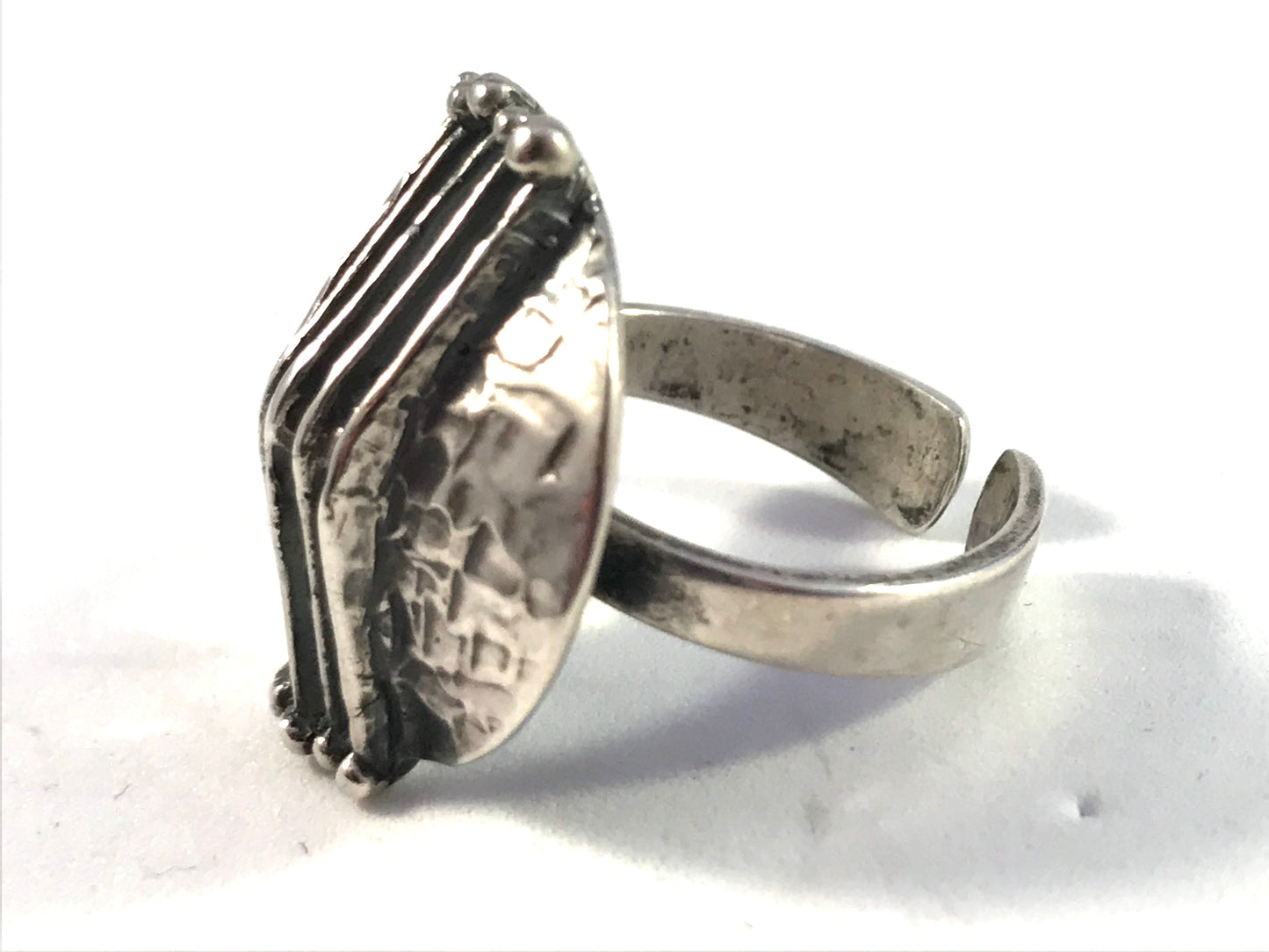 Teka, Theodor Klotz, Germany 1960s Modernist Sterling Silver Adjustable Size Ring.