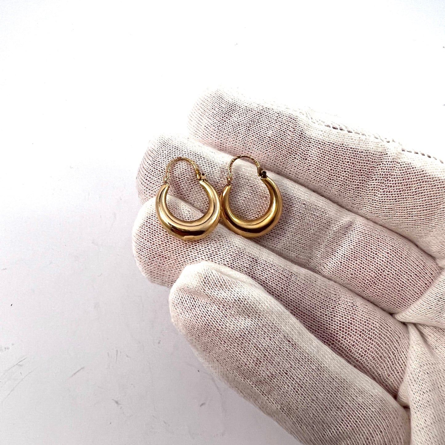 Nyström, Sweden year 1958. Vintage 18k Gold Earrings.