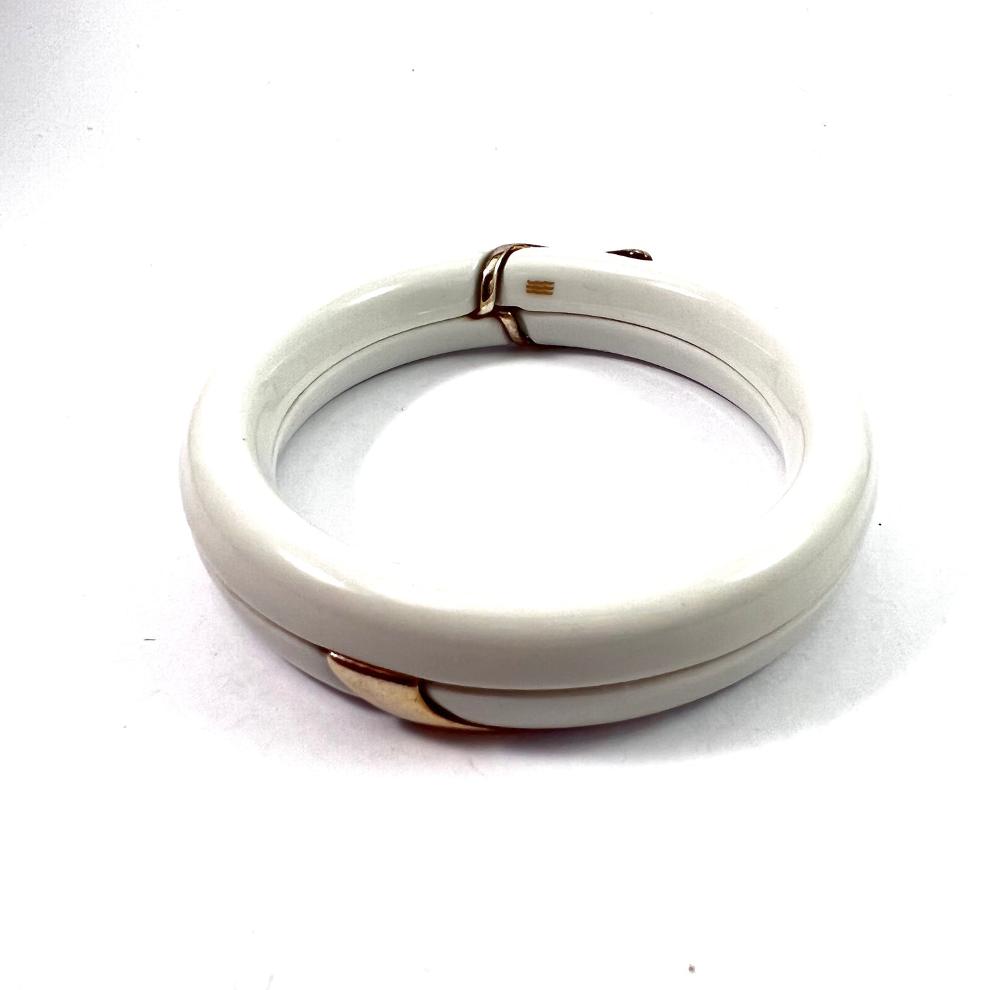 Royal Copenhagen, Denmark c 1970s. Silver Porcelain Bangle Bracelet.