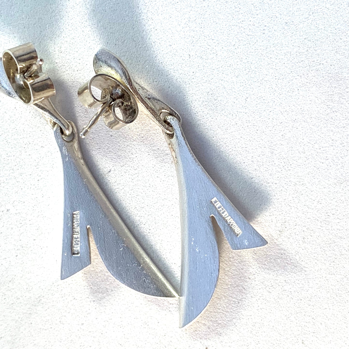 Björn Weckström for Lapponia Finland Vintage Sterling Silver Dangle Earrings.