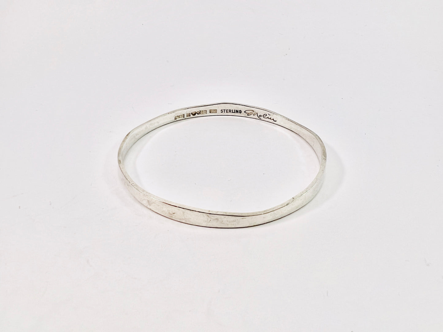 Molin, Sweden 1979. Vintage Sterling Silver Bangle. Signed.